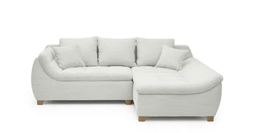 Ecksofa JAMILA - 2-Sitzer, Ecke rechts, Stoff, Beige