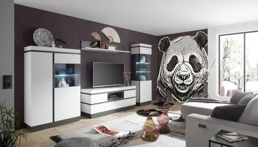 Ecksofa - 3-Sitzer, Ecke rechts inkl. elektrische Sitztiefenverstellung, Stoff, Hellgrau