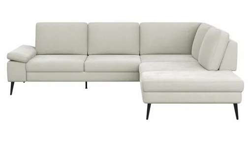 Ecksofa Houston - 2,5-Sitzer, Eckelement und 1-Sitzer mit Abschlussteil rechts,  inkl. Sitztiefenverstellung und Armlehne klappbar, Stoff, Natur