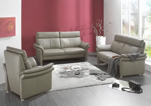Sofa - 3-Sitzer, Leder, Muskat