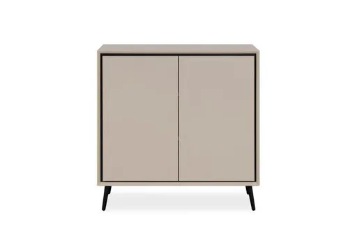 Kommode - B ca. 90 cm, Sand, Schwarz