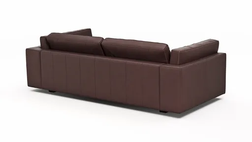 Sofa Aprino 3 - 3,5-Sitzer L, Dickleder, Dunkelbraun, Armlehne Kissen
