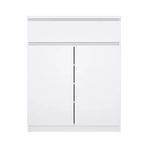 Kommode - B ca. 81 cm, Weiß Hochglanz