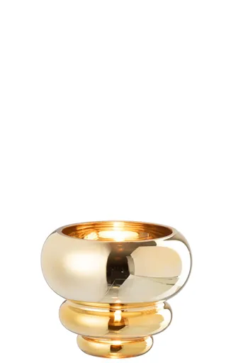 Deko Vase - DH ca. 15,5x13 cm, Goldfarben