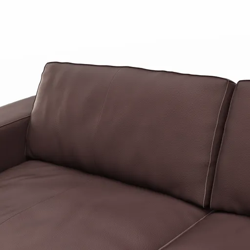 Sofa Aprino 1 - 3,5-Sitzer L, Dickleder, Dunkelbraun, Armlehne Block breit