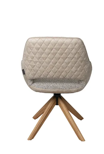 Armlehnstuhl MARIETTA - drehbar, Stoff, Hellbraun