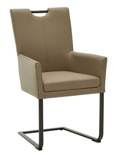 Armlehnschwingstuhl EM Zadar - Mit Griff, Leder, Braun