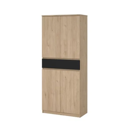 Schuhschrank - B ca. 81 cm, Jackson Hickory Nachbildung, Schwarz