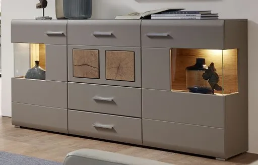Sideboard - mit Beleuchtung, Grau