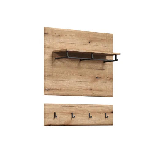 Garderobenpaneel - B ca. 91 cm, Eiche Evoke Nachbildung