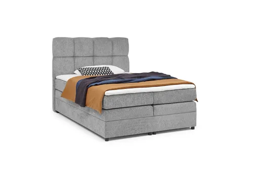 Boxspringbett SANDRIN R- Liegefläche ca. 160x200 cm, Stoff, Hellgrau