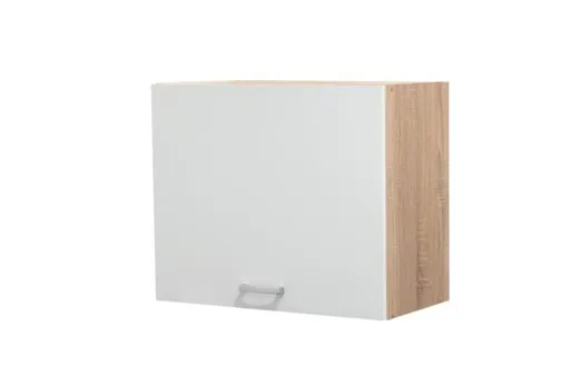 Hängeschrank- B ca. 60 cm, Eiche Dekor, Weiß, Matt