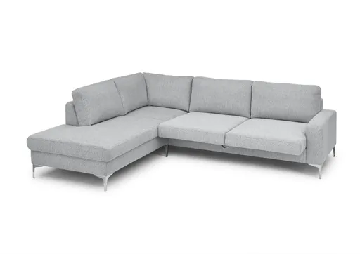 Ecksofa CALM 2.0 - Ecke links mit 2,5-Sitzer, Schlaffunktion mit Bettkasten, Stoff, Grau
