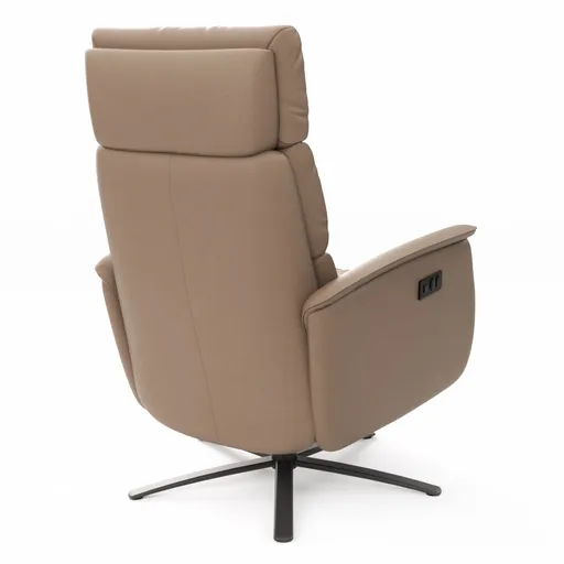 Relaxsessel Amila - Größe M, inkl. 2-motorischer Relaxfunktion und Kopfteilverstellung, Leder, Rauchbraun
