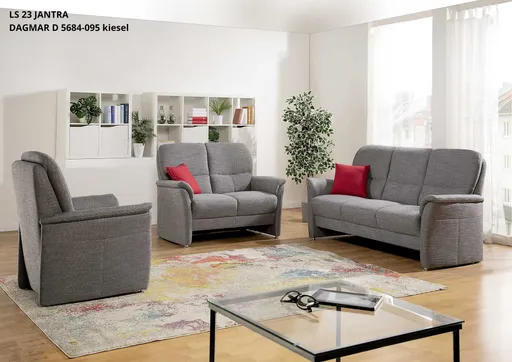 Sofa - 3-Sitzer, Stoff, Kiesel