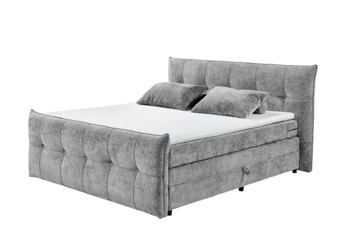 Boxspringbett- Liegefläche ca. 180x200 cm, Stoff, Grau