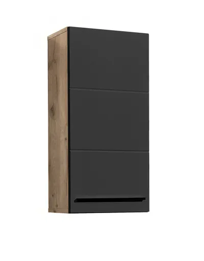 Hängeschrank- B ca. 34 cm, Vintage Holz, Schwarz, Matt, Tiefzieh