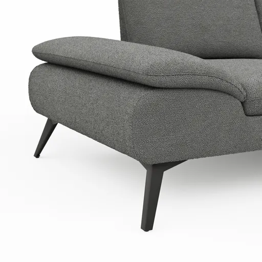 Ecksofa Collina - 2,5-Sitzer, Longchair rechts, Stoff, Dunkelgrau