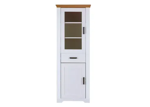 Vitrine - B ca. 68 cm, Weiß, Oak Colori