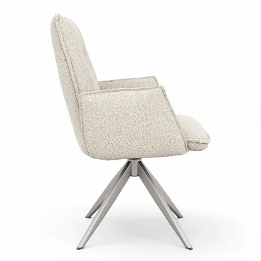 Armlehnstuhl Dinner - drehbar, Stoff, Champagner