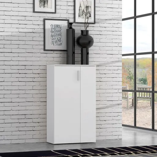 Schuhschrank FINLEI - B. ca. 70 cm, Weiß