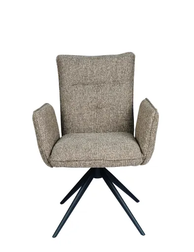 Armlehnstuhl MARCIA - drehbar, Stoff, Braun