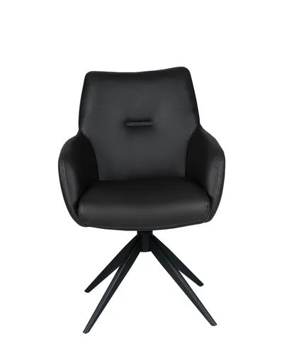 Armlehnstuhl MANON - drehbar, Stoff, Schwarz