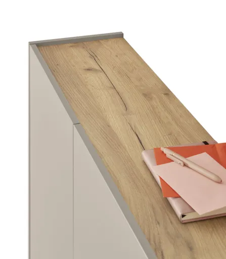 Schuhschrank GASIRA - B ca. 138 cm, Kaschmir, Navarra Eiche Nachbildung