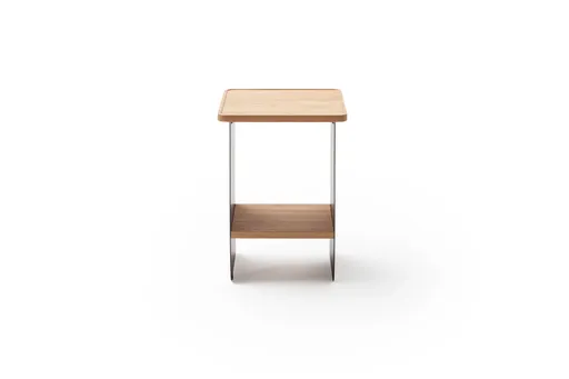 Beistelltisch Olai - LHB ca. 40x45x40 cm, Asteiche massiv, Metall, Schwarz