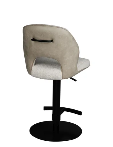 Barhocker MAILE - drehbar, höhenverstellbar, Stoff, Creme