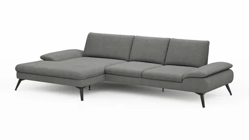 Ecksofa Collina - Longchair links, 2,5-Sitzer, Stoff, Dunkelgrau