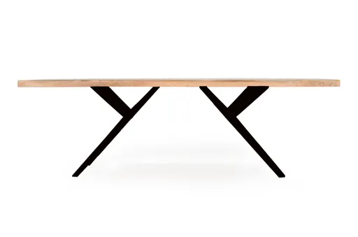 Esstisch - LB ca. 200x100 cm, Mango massiv, Baumkante, Schwarz