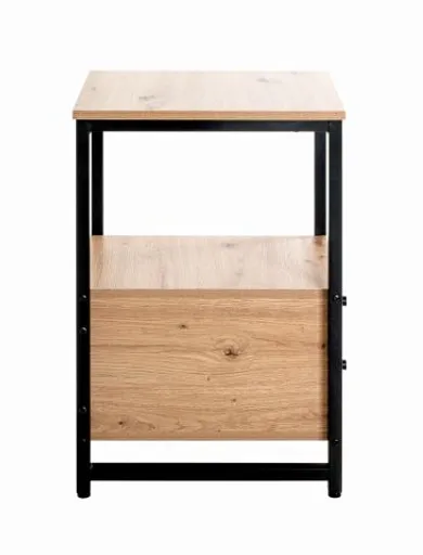 Beistelltisch - B/H/T ca. 30x63x40 cm, Eiche Nachbildung, Schwarz