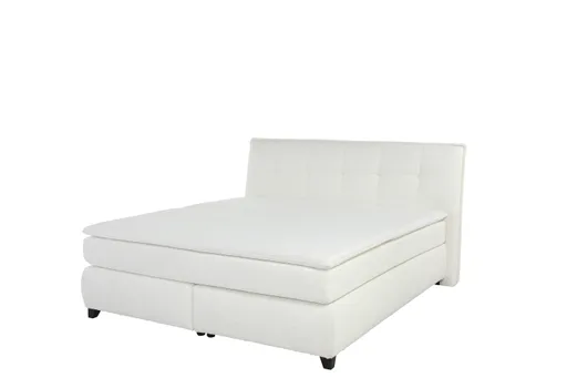 Boxspringbett JANKA MIX- Liegefläche ca. 180x200 cm, Stoff Weiss
