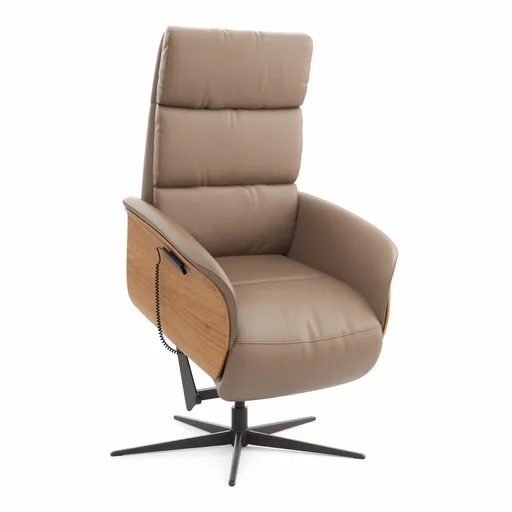 Relaxsessel Amila - Größe L, inkl. 4-motorischer Relaxfunktion und Aufstehhilfe, Leder, Rauchbraun