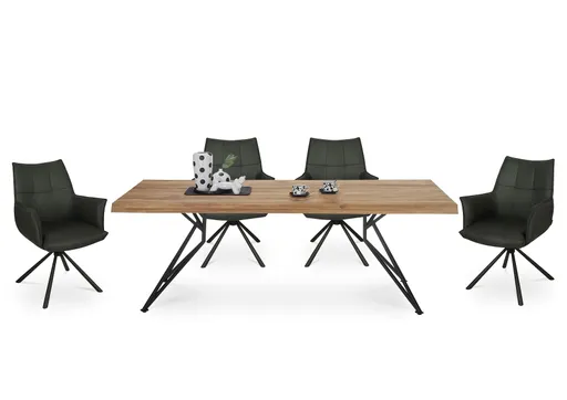 Armlehnstuhl MAKANA - drehbar, Stoff, Schwarz