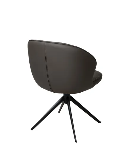 Stuhl MERRITH - drehbar, Leder, Dunkelbraun