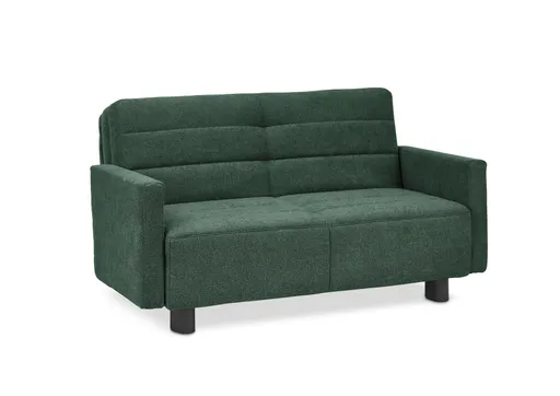 Faltsofa Easy - 2-Sitzer, ca. 140 cm inkl. Schlaffunktion/Armlehne verstellbar, Stoff, Dunkelgrün