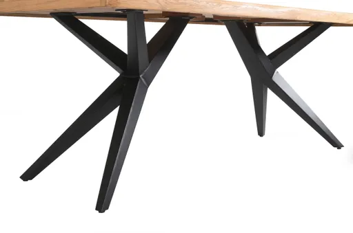 Esstisch - LB ca. 220x100 cm, Wildeiche massiv geölt, Schwarz