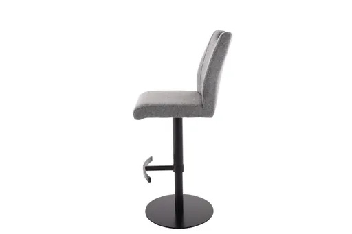 Barhocker MICHI - höhenverstellbar, Stoff, Grau