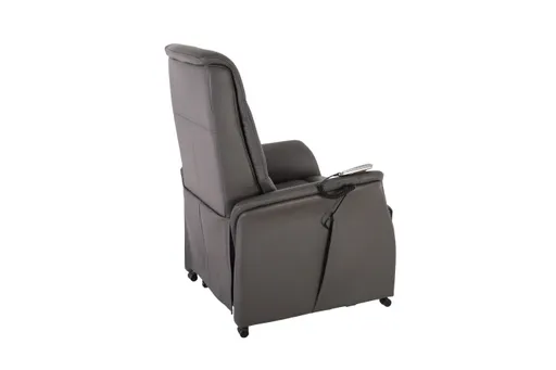 TV-Sessel MARIK - Relaxfunktion, Kopfteil verstellbar, Leder, Dunkelgrau