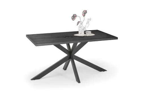 Esstisch - LB ca. 160x90 cm, Schwarzstahl, Schwarz