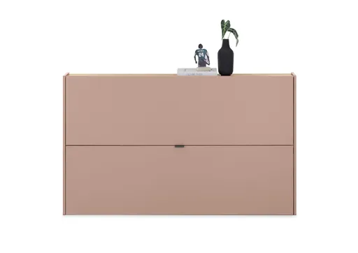 Schuhschrank GIANNA - B ca. 140 cm, Toffee, Navarra Eiche Nachbildung