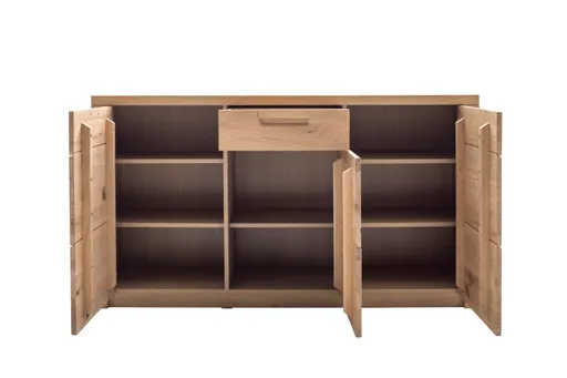 Sideboard - B ca. 162 cm, Eiche Nachbildung, Eiche massiv geölt