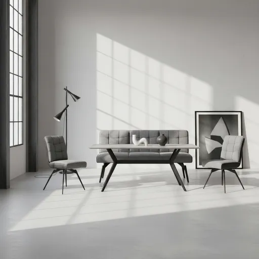 Esstisch - LB ca. 180x90 cm, Marmoroptik grau, Schwarz