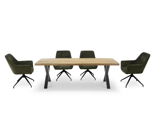 Armlehnstuhl MARYBEL - drehbar, Stoff, Grün