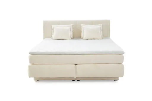 Boxspringbett JILLIAN MIX- Liegefläche ca. 180x200 cm, Stoff, Creme