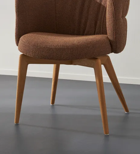 Armlehnstuhl Milana - Stoff, Cognac