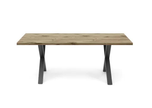 Esstisch - LB ca. 200x100 cm, Viking Eiche, Schwarz