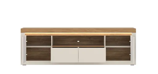 TV-Lowboard - mit Beleuchtung, B ca. 194 cm, Kaschmir, Stone Eiche Nachbildung